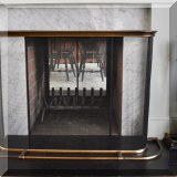 D24. Fireplace screen and tools. 33”h x 46”w x 10”d 